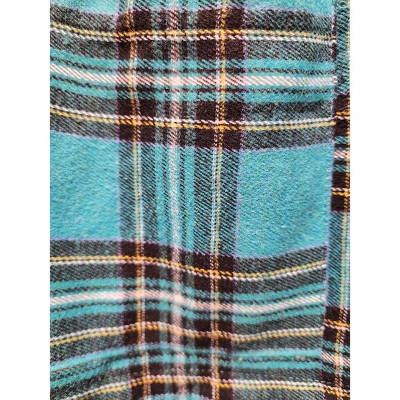 La Miel Womens Large Green Shirt Colorblock Plaid Flannel Shacket Farm Western - Picture 10 of 16